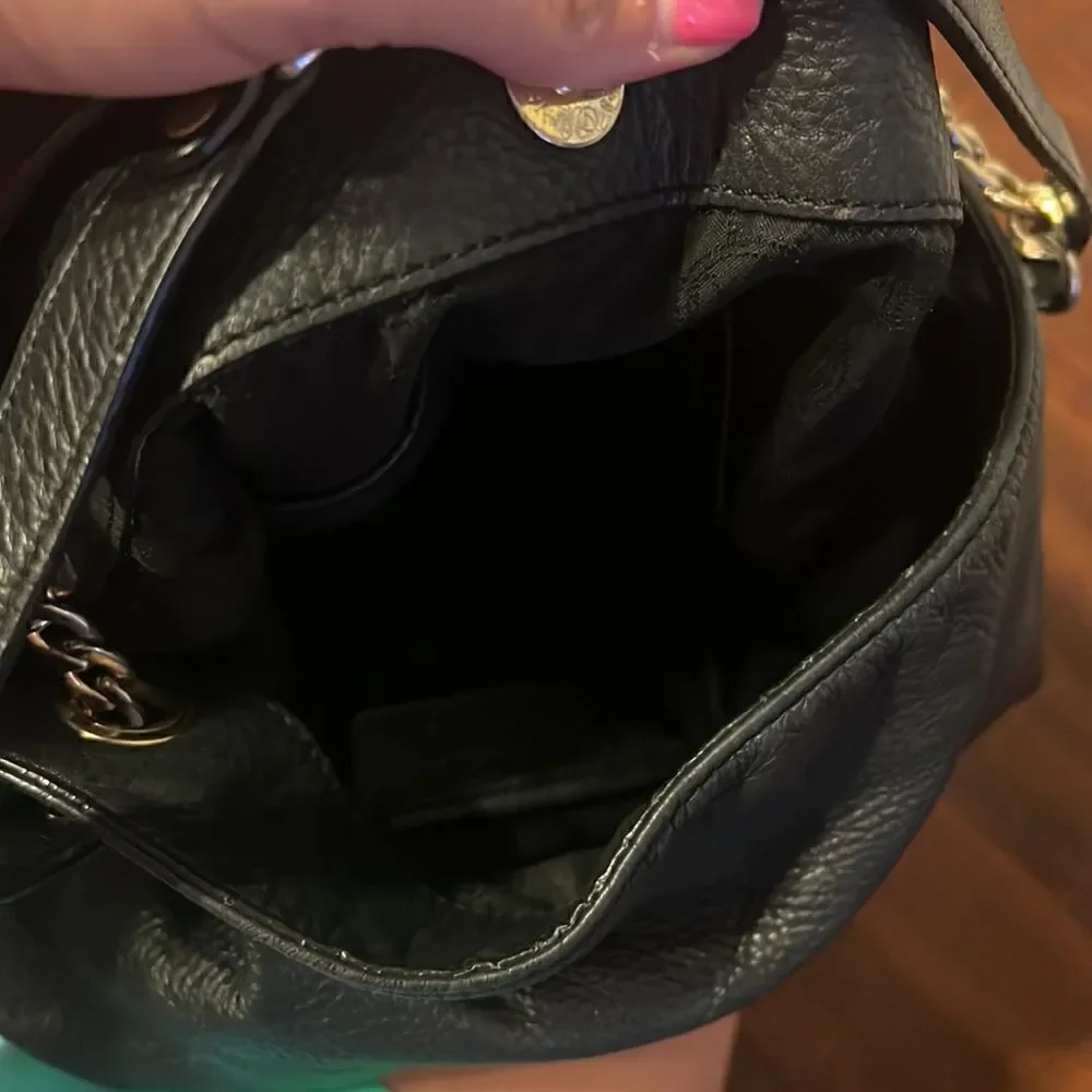 Black Leather Michael Kors Shoulder Bag - Boho